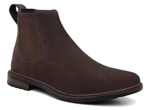 Botina Bota Masculina Chelsea Couro Camurça Estiloso Rodeio Country (Marrom, BR, Adulto, Numérico, 39)
