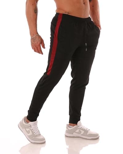 Calça Esportiva DryFit (BR, Alfa, GG, Regular, Regular, PRETO/VINHO)