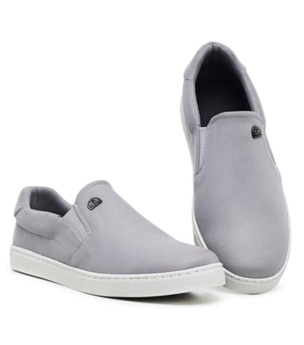 Kit 3 Sapatenis Slip-on Masculino Tenis Super Confort (Preto/Cinza/Azul, BR, Adulto, Faixa Numérico, 41, 42)