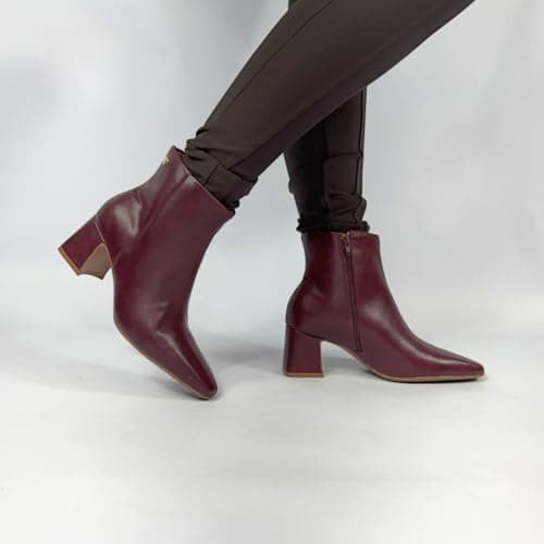 Bota Feminina Vizzano Napa Genebra – Elegância e Versatilidade para o Dia a Dia (1, Burgundy, Padrão, BR, Adulto, Numérico, 39)