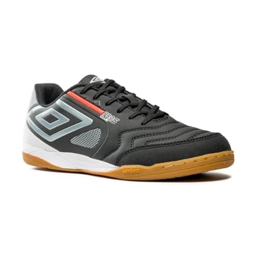 Chuteira Futsal Umbro Pro 5 Bump Club Preto, prata e coral