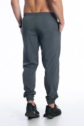 Kit 2 Calça Tactel Elastano Jogger Masculina Corta Vento Treino Academia Esportiva (BR, Alfa, G, Regular, Regular, Verde/Chumbo)