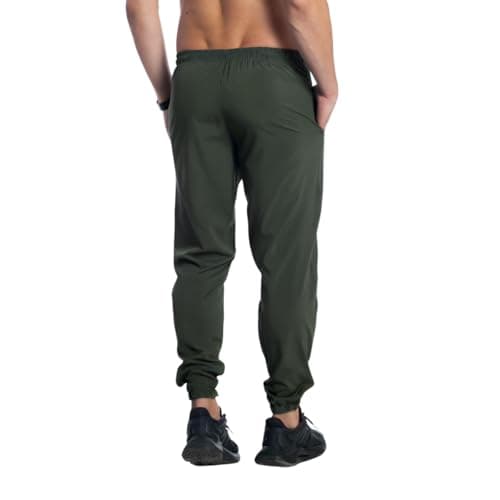 Kit 2 Calça Tactel Elastano Jogger Masculina Corta Vento Treino Academia Esportiva (BR, Alfa, G, Regular, Regular, Verde/Chumbo)