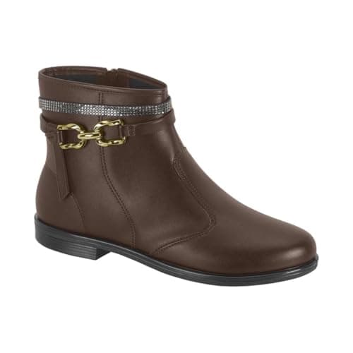 Bota Cano Curto Beira Rio Napa Estonia Salto Baixo - Confortável Leve e Uso no Dia a Dia (Café, Bota, BR, Adulto, Numérico, 38)