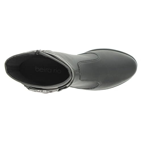 Bota Cano Curto Beira Rio Napa Estonia Salto Baixo - Confortável Leve e Uso no Dia a Dia (Preto, Bota, BR, Adulto, Numérico, 36)