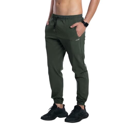 Kit 2 Calça Tactel Elastano Jogger Masculina Corta Vento Treino Academia Esportiva (BR, Alfa, G, Regular, Regular, Verde/Chumbo)