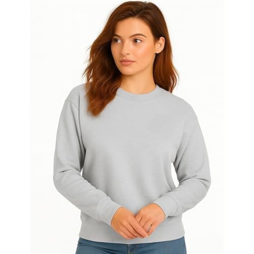 Casaco Moletom Gola Redonda Feminino Careca Blusa De Frio (BR, Alfa, M, Regular, Regular, Mescla)