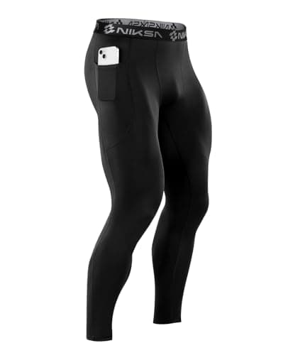 Niksa Pacote com 1/3 calças masculinas de compressão, leggings esportivas de desempenho atlético, meia-calça de ginástica para corrida, ioga, treino, esportes, Preto, XGG