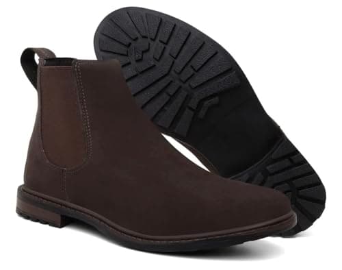 Botina Bota Masculina Chelsea Couro Camurça Estiloso Rodeio Country (Marrom, BR, Adulto, Numérico, 39)