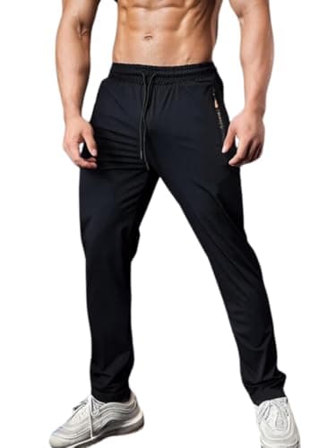 Calça Masculina Dry Fit Academia Calça Premium Esportiva (BR, Alfa, G, Regular, Regular, Preto)