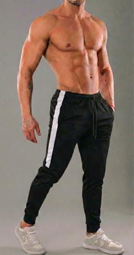Calça Esportiva DryFit Preto/Branco, Tamanho G, Comprimento Longo, Feminino/Masculino, com Cordão de Ajuste