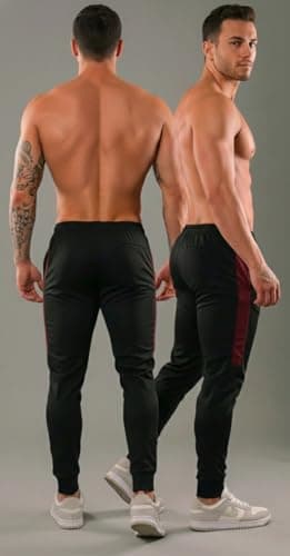 Calça Esportiva DryFit (BR, Alfa, GG, Regular, Regular, PRETO/VINHO)