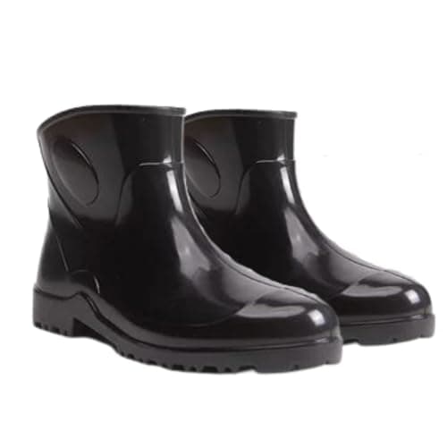 Bota Galocha Borracha Pvc Forrada Cano Curto Açougue Limpeza (Preto, 40)