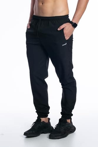Kit 2 Calça Tactel Elastano Jogger Masculina Corta Vento Treino Academia Esportiva (BR, Alfa, G, Regular, Regular, Preto/Marinho)