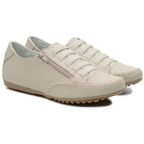Tênis feminino casual bege com sola estrelada, confortável e bonito, tamanho 38.