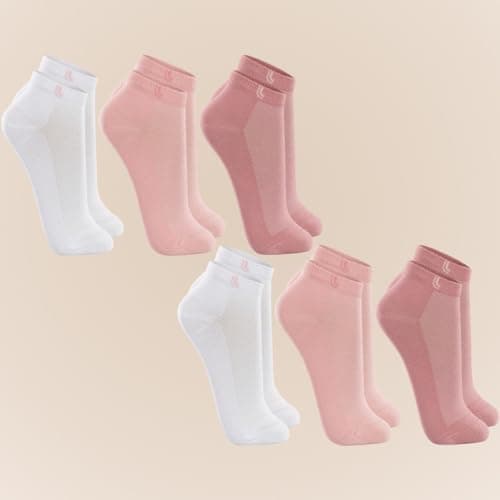 LUPO Kit 3 Meia Cano Baixo Curto Esportiva Algodão Punho Soft Feminina Adulto, 1 Branco - 1 Bubble Gum - 1 Malva, M (37-40)