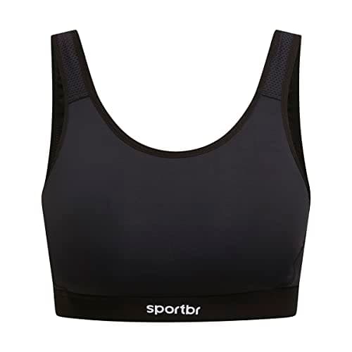 Sportbr Top Esportivo Spider Alta Sustentação, Preto, Fecho Ajustável, Alças Fixas, Sem Aro, Anti Odor, Gancho Traseiro, Poliamida e Spandex, Feminino (BR, Alfa, G, Regular)