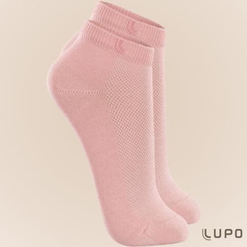 LUPO Kit 3 Meia Cano Baixo Curto Esportiva Algodão Punho Soft Feminina Adulto, 1 Branco - 1 Bubble Gum - 1 Malva, M (37-40)