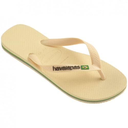 Havaianas Brasil Logo flip flops amarelo em borracha, estilo flip flop.