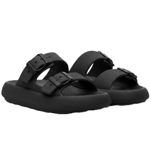 Sandália Unissex Nuvem GuGi Com Fivelas Ajustáveis 5900-GG (Preto, 42-43)