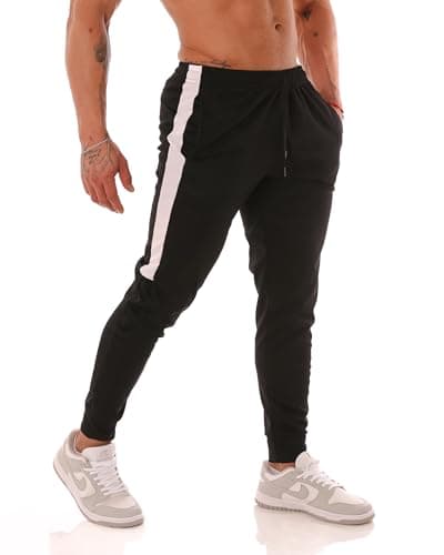 Calça Esportiva DryFit Preto/Branco, Tamanho G, Comprimento Longo, Feminino/Masculino, com Cordão de Ajuste