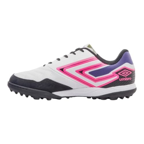 Chuteira Umbro Pro 5 Bump Club Society Branca e Preta, vista frontal