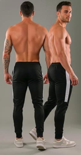 Calça Esportiva DryFit Preto/Branco, Tamanho G, Comprimento Longo, Feminino/Masculino, com Cordão de Ajuste