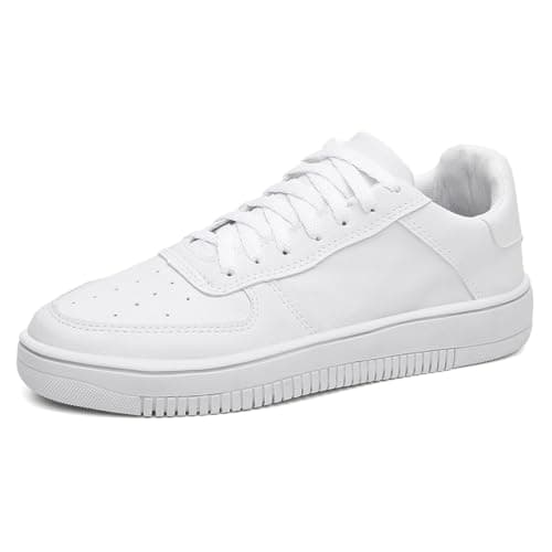 Tênis branco com sola macia e design minimalista para homens.