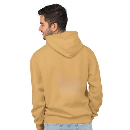 Blusa Moletom Masculino Flanelado Com Capuz Estampa Básica (BR, Alfa, G, Regular, Regular, BEGE)
