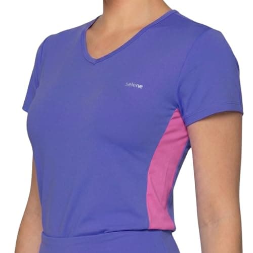SELENE Camiseta Dry Fit Feminina Proteção UV 50+ Academia Esportiva Feminina, Hortênsia/Ultra Pink, G