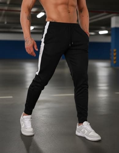 Calça Esportiva DryFit Preto/Branco, Tamanho G, Comprimento Longo, Feminino/Masculino, com Cordão de Ajuste