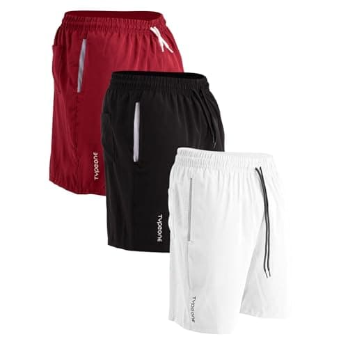 Kit 3 Bermuda Esportiva Masculina Tactel Com Elastano Shorts Com Bolso Anti Areia (BR, Alfa, M, Regular, Regular, Bordô/Preto/Branco)