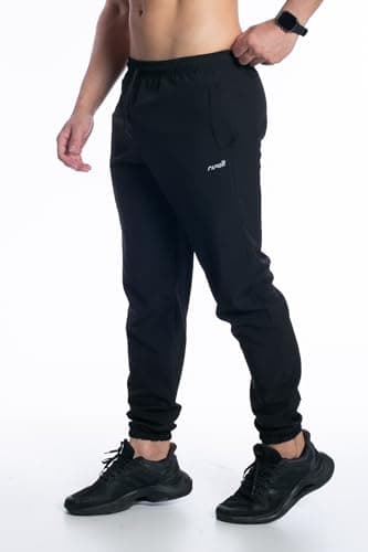 Kit 2 Calça Tactel Elastano Jogger Masculina Corta Vento Treino Academia Esportiva (BR, Alfa, G, Regular, Regular, Preto/Marinho)