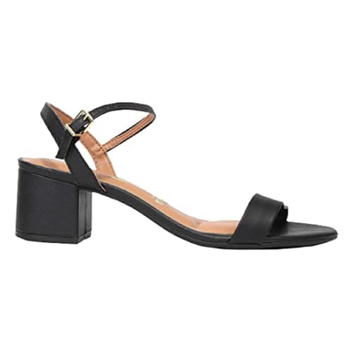 Sandália Vizzano Salto Bloco Feminino, Preto, 36