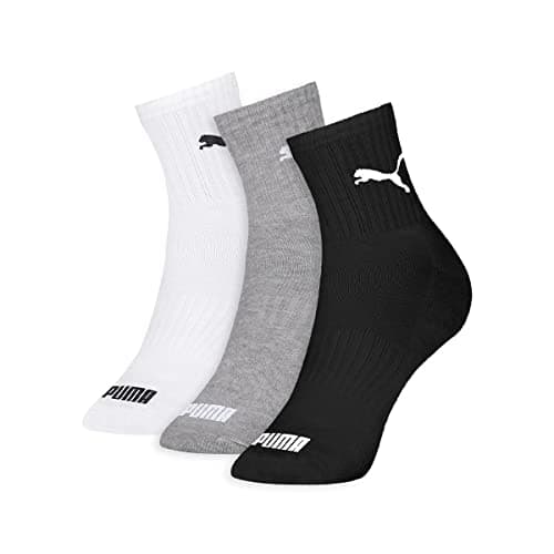 Meia Esportiva Cano Médio, Puma, Masculino, Branco/Cinza/Preto, 39/43
