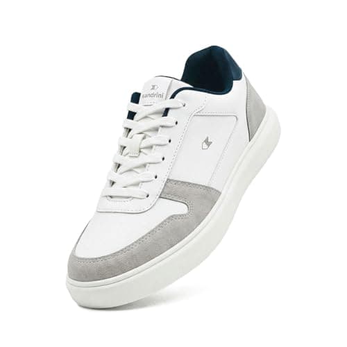 Tênis Sapatenis Masculino Sandrini Evoke Lite Couro (Branco, Cinza e Marinho, BR, Adulto, Numérico, 41)