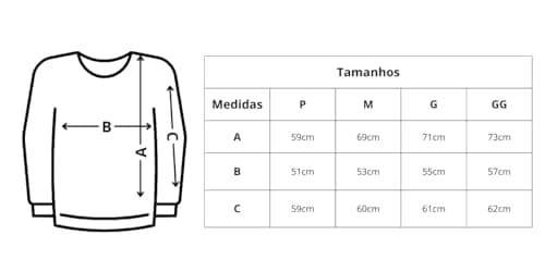 Casaco Moletom Gola Redonda Feminino Careca Blusa De Frio (BR, Alfa, M, Regular, Regular, Mescla)