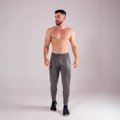Genérico Calça Masculina Dry Fit Slim Esportiva Fitness Academia Com Bolso Lateral Tecido Reforçado (BR, Alfa, G, Regular, Regular, Cinza)