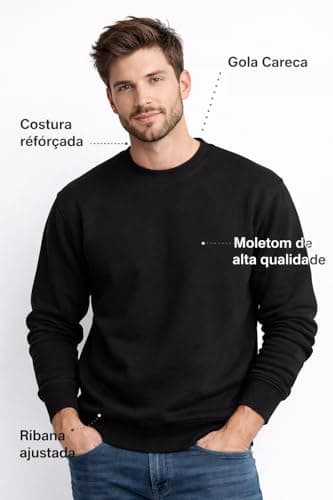 Moletom Blusa de Frio Masculino Feminino Flanelada Unissex Gola Redonda Liso Sem Capuz Macio (BR, Alfa, G, Regular, Regular, Caqui)