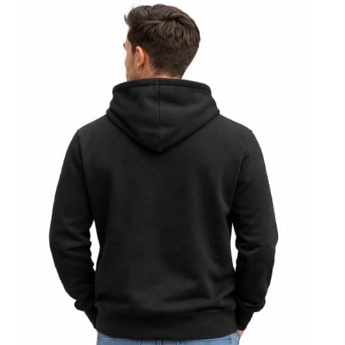 Blusa Moletom Canguru com Capuz Liso Adulto Masculino (BR, Alfa, G, Regular, Regular, Preto)