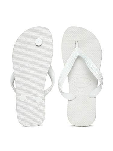 Havaianas Top Flip Flop Adulto Unisex Branco 37/38 vista frontal com logo.