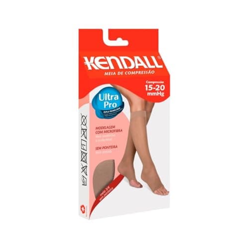 Meia 3/4 Média Compressão Sem Ponteira, Kendall, Feminino, Mel, GG