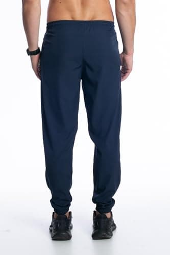 Kit 2 Calça Tactel Elastano Jogger Masculina Corta Vento Treino Academia Esportiva (BR, Alfa, G, Regular, Regular, Preto/Marinho)