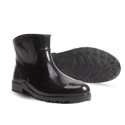 Bota Galocha Borracha Pvc Forrada Cano Curto Açougue Limpeza (Preto, 40)