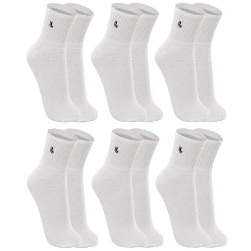 Lupo Kit 6 Pares de Meia Lupo Cano Médio Forro Atoalhado Punho Canelado Algodão Sport Original, 6 Branca, 41-44