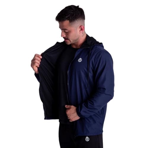 Jaqueta Corta Vento Masculina Imperméavel Forrada Esportiva Proteção Contra Chuva Type One (BR, Alfa, G, Regular, Regular, Azul Marinho)