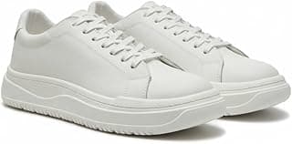 Tênis casual masculino branco Polo London Club, cano baixo, couro premium.