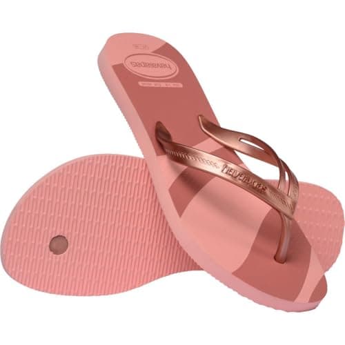 Havaianas Elegance Flip Flop feminino, rosa, borracha, com sola texturizada.