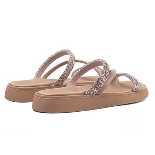 Sandália Papete com Strass Feminina Moleca