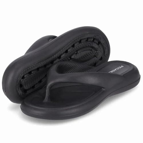 Sandálias Piccadilly Marshmallow Eva pretas para mulheres, com sola ventilada e antiderrapante.